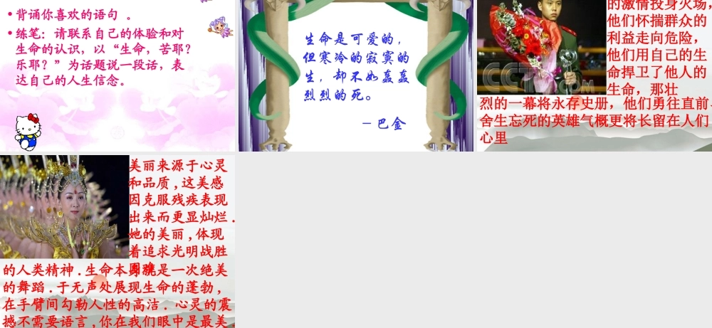 九年级语文下册 谈生命课件 人教新课标版 课件