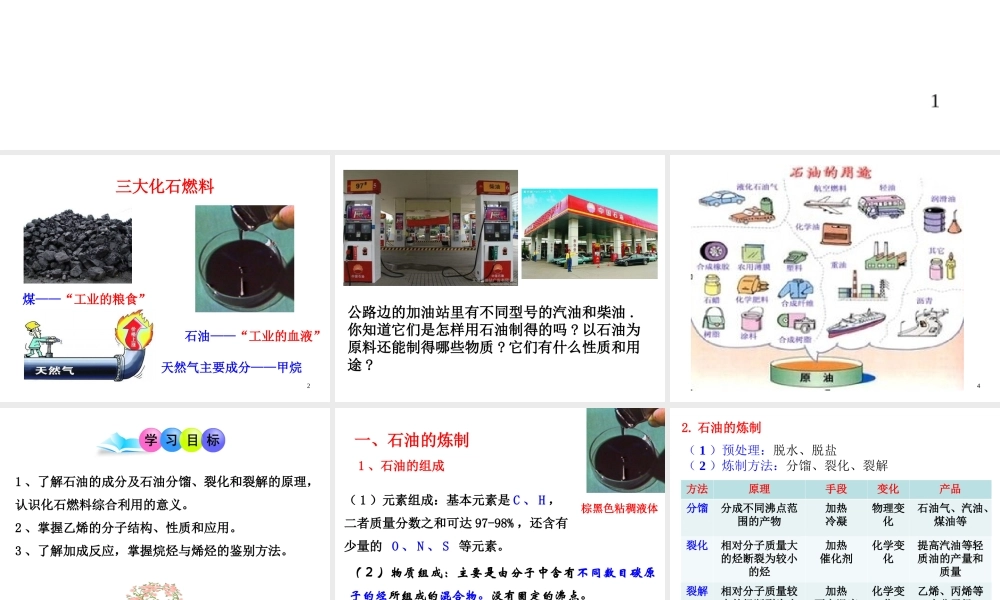 石油的炼制乙烯