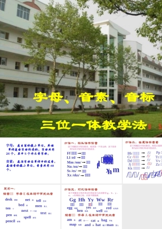 字母、音素、音标三位一体教学法 人教版 课件