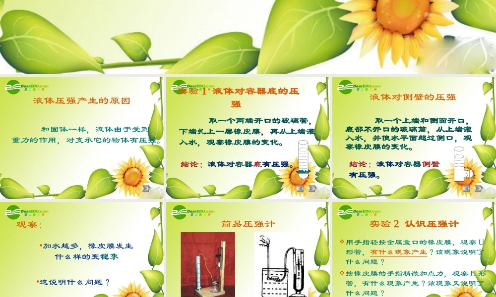 九年级物理：二、液体压强课件(人教新课标版) 课件