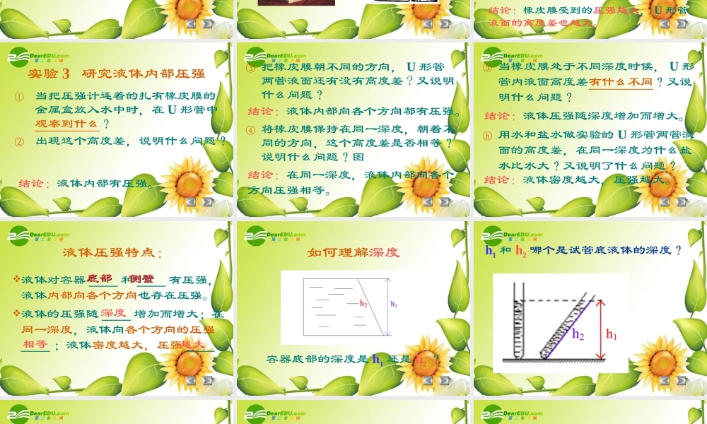 九年级物理：二、液体压强课件(人教新课标版) 课件