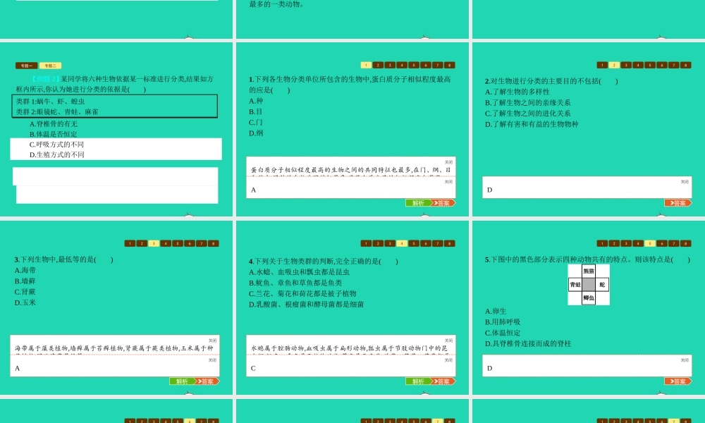 八年级生物上册 第14 15整合课件 (新版)苏教版 课件