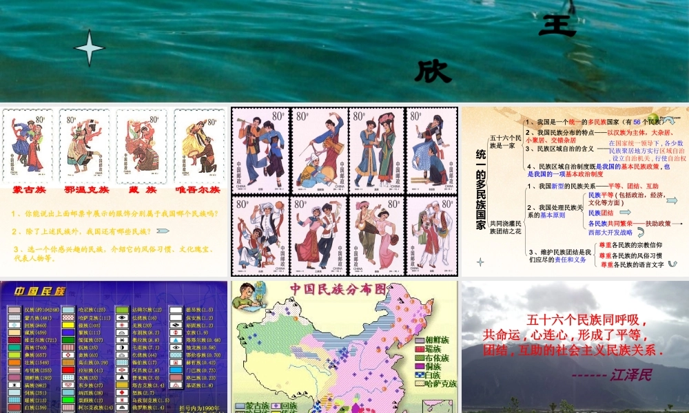 九年级政治全册 第二单元 第三课第三框统一的多民族国家课件 新人教版 课件