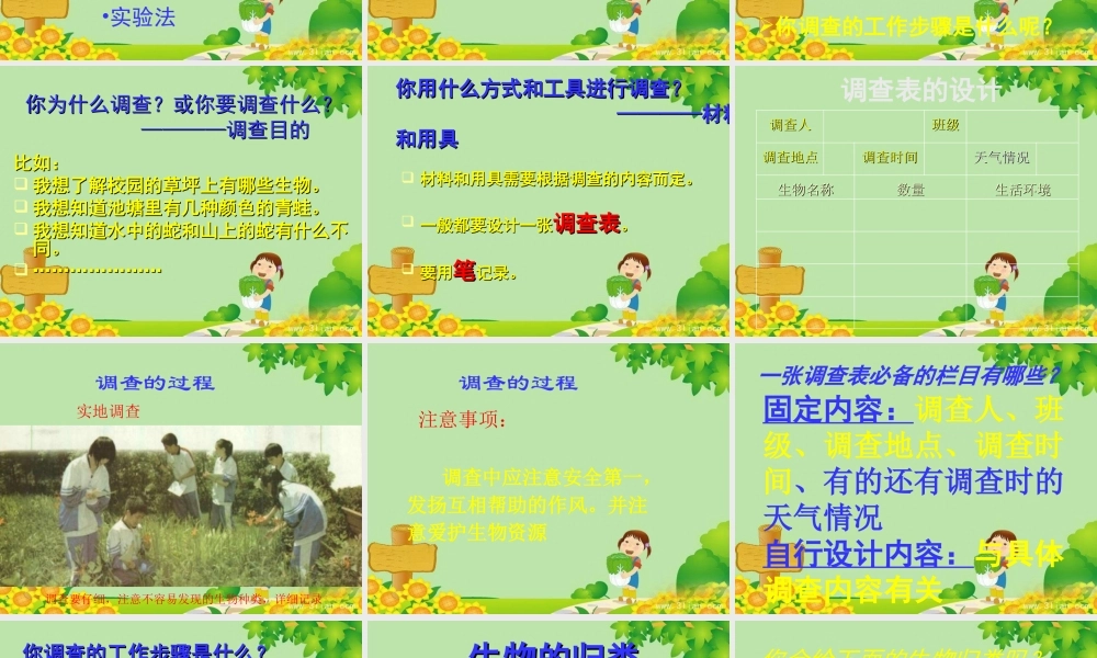 生物：第一单元第一章第二节_调查周边环境中的生物1课件(人教版七年级上)
