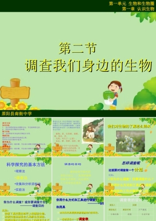 生物：第一单元第一章第二节_调查周边环境中的生物1课件(人教版七年级上)