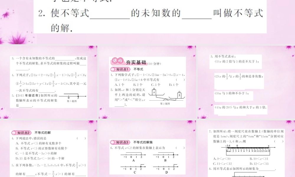 七年级数学下册 9.1.1 不等式及其解集课件 (新版)新人教版 课件