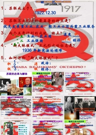 九年级历史下册苏联的改革与解体ppt 课件