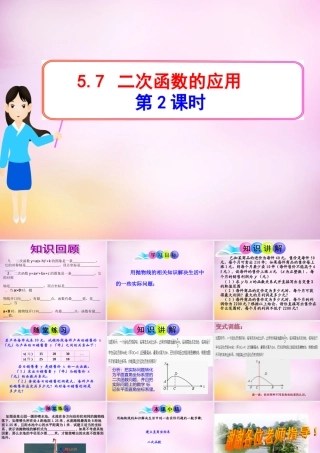 九年级数学下册 57 二次函数的应用课件2 (新版)青岛版 课件