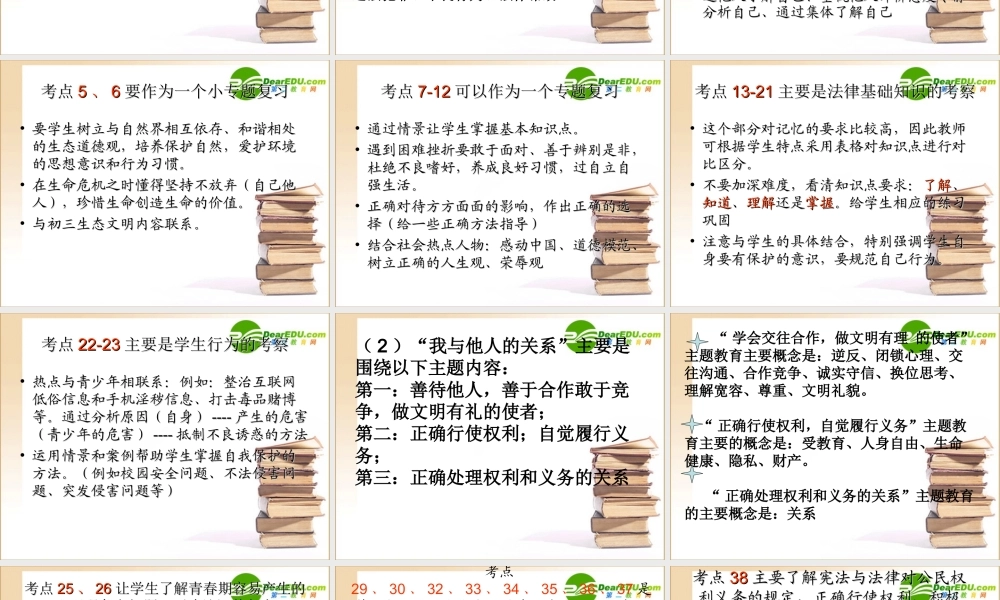 九年级政治中考考点分析与复习建议课件