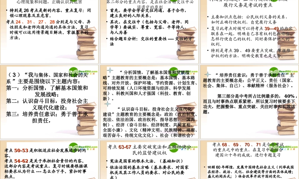 九年级政治中考考点分析与复习建议课件