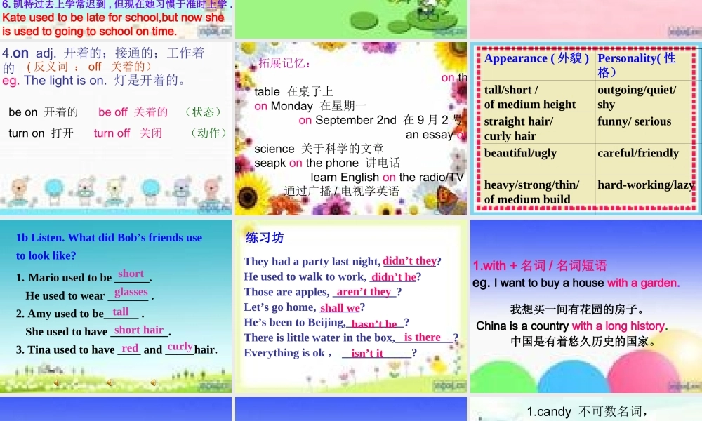 九年级英语  Unit 2 I used to be afraid of the dark单词讲解课件 人教新目标版 课件