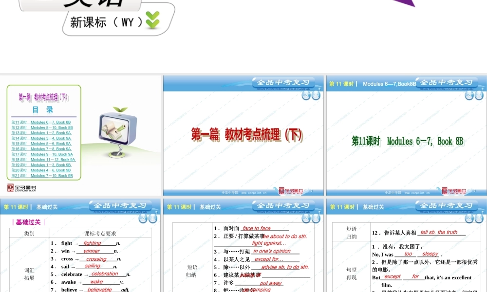 中考复习第一篇（下）英语—新课标外研版