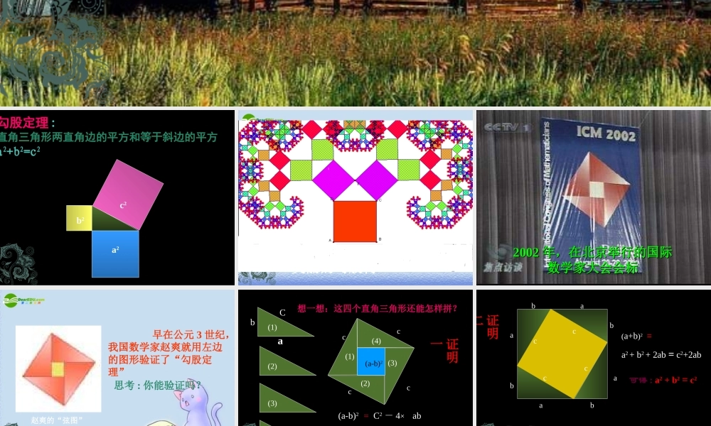 八年级数学下册 勾股定理的各种证法课件 人教版 课件