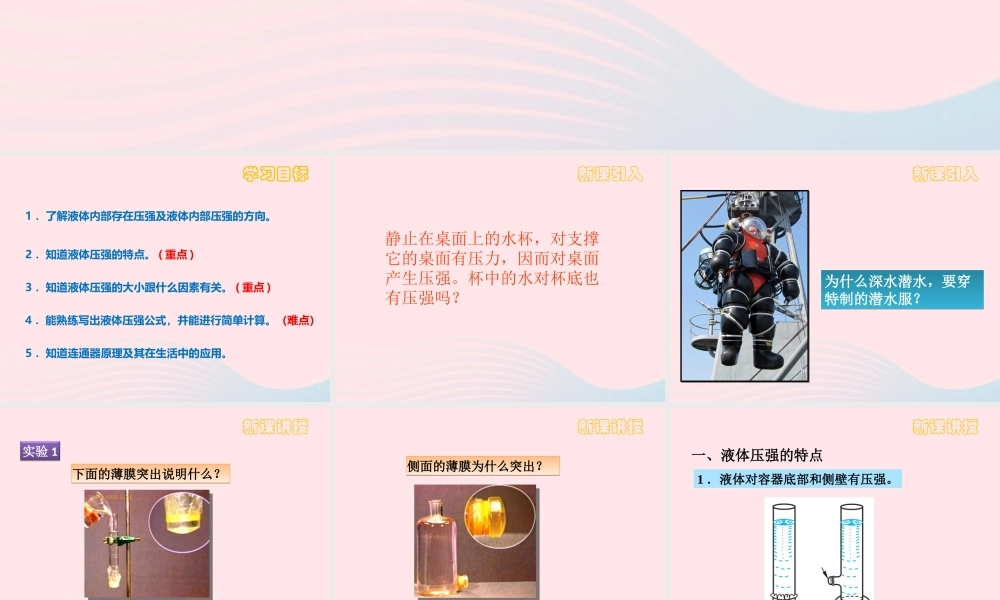 八年级物理下册 9.2液体的压强课件 (新版)新人教版 课件