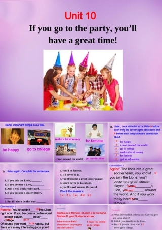 八年级英语上册 Unit 10 If you go to the party，you'll have a great time写作课件3 (新版)人教新目标版 课件