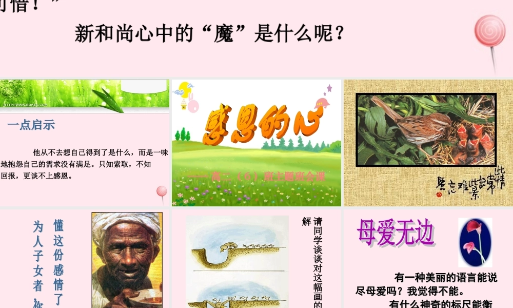 中学主题班会 母亲节 感恩的心课件2 课件