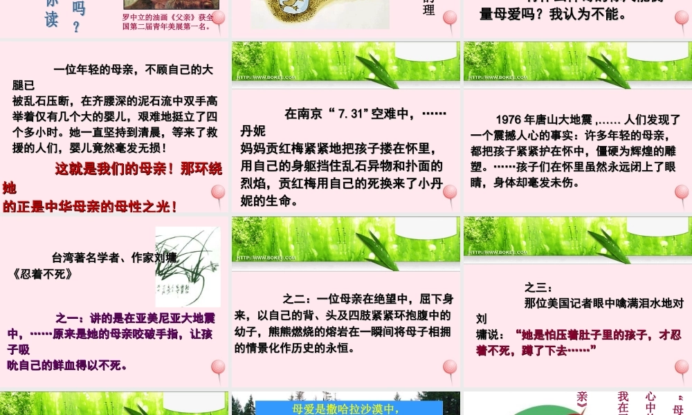 中学主题班会 母亲节 感恩的心课件2 课件