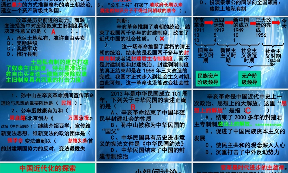 中考历史专题复习(二)变法社会课件 新人教版 课件