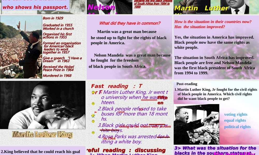 人教版高二英语Unit14 Martin Luther King 课件