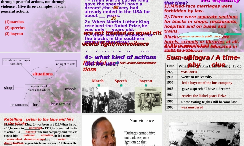 人教版高二英语Unit14 Martin Luther King 课件