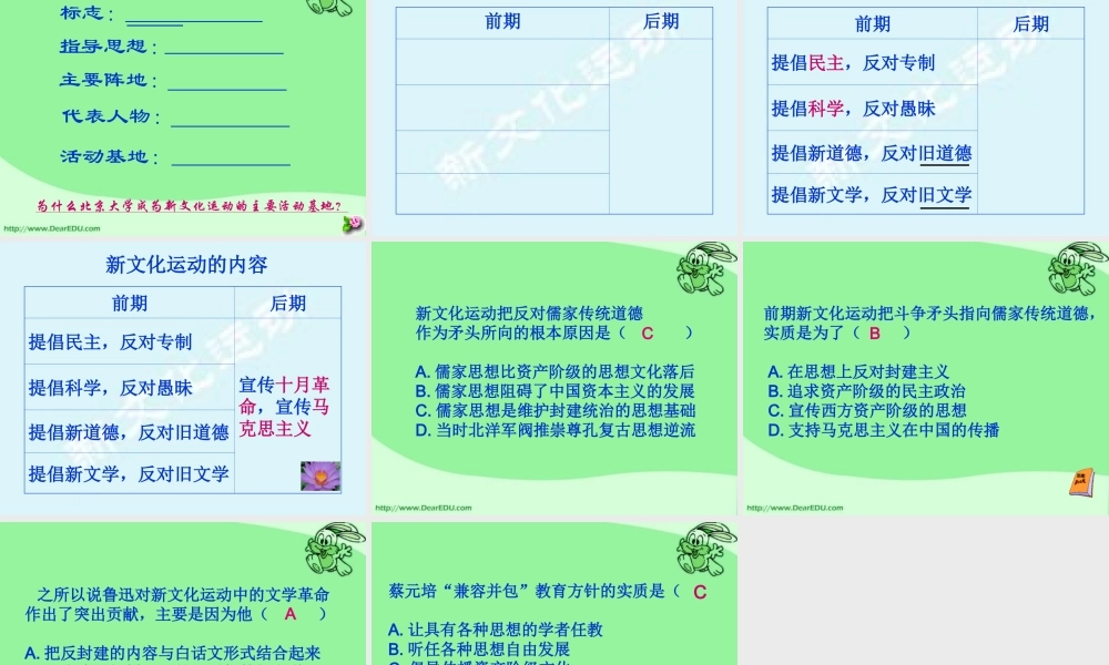 八年级历史第9课 新文化运动课件 人教版 课件