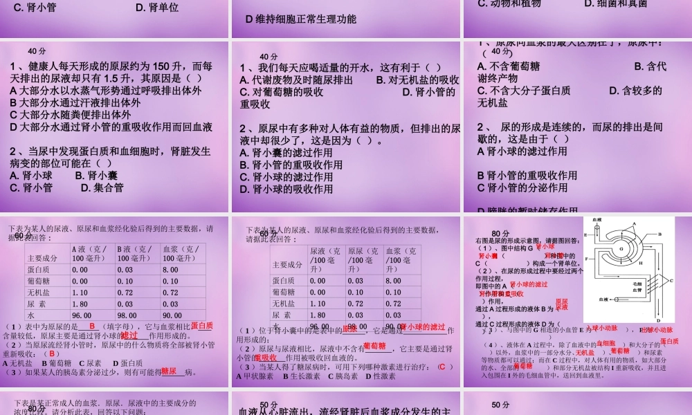 中学七年级生物下册 第四单元(5 人体内废物的排出)课件 新人教版 课件
