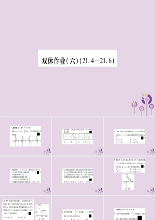 九年级数学上册 双休作业(6)作业课件 (新版)沪科版 课件