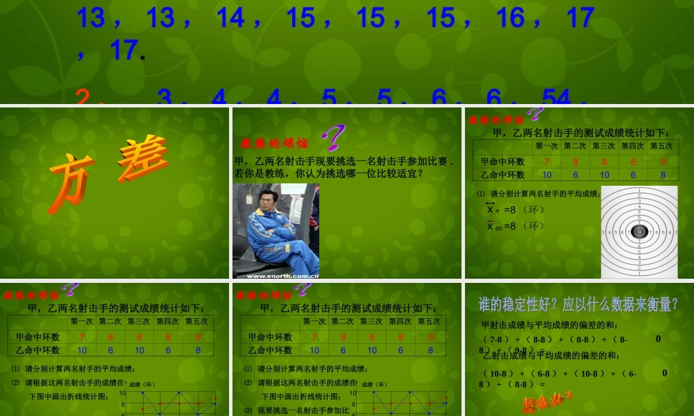 八年级数学下册 .2 方差课件 新人教版 课件