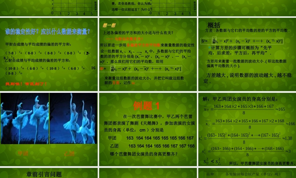 八年级数学下册 .2 方差课件 新人教版 课件