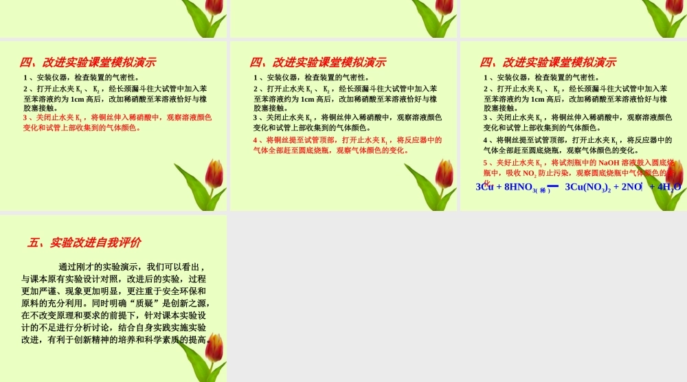 化学 铜和稀硝酸反应实验的改进1创新大赛课件