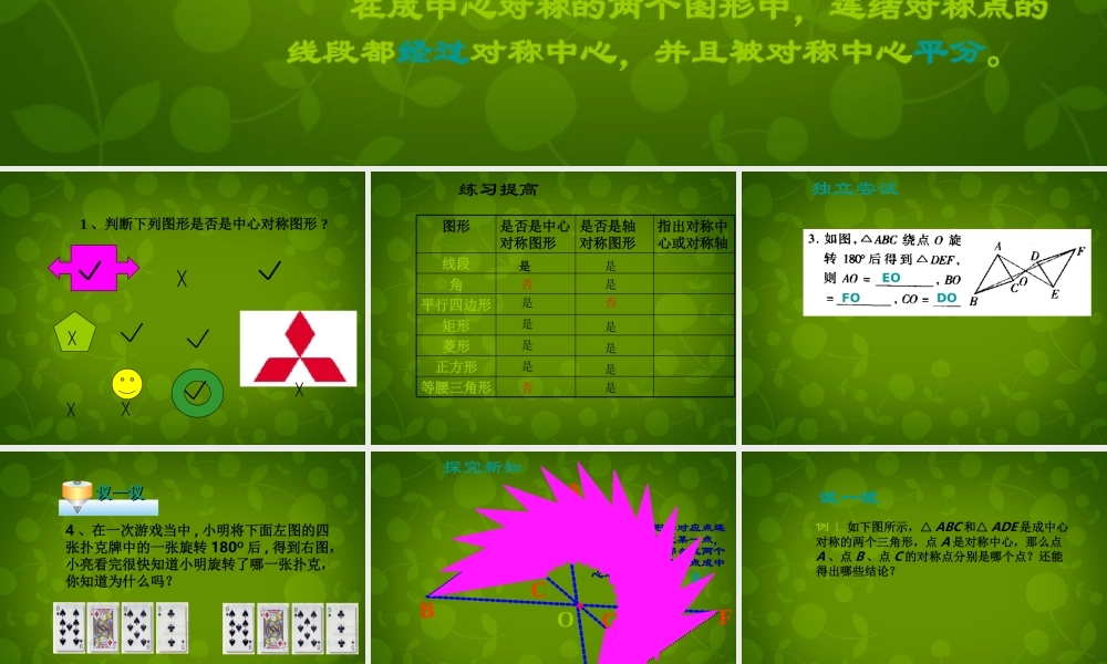 九年级数学上册 232 中心对称课件2 新人教版 课件