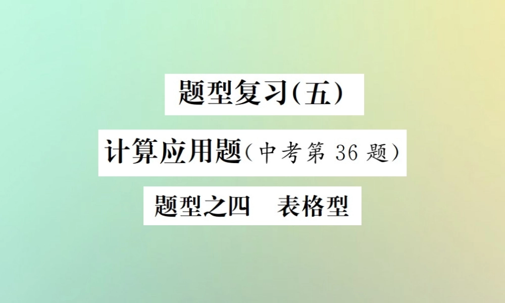 中考化学复习 题型复习(五)计算应用题 题型之四 表格型课件