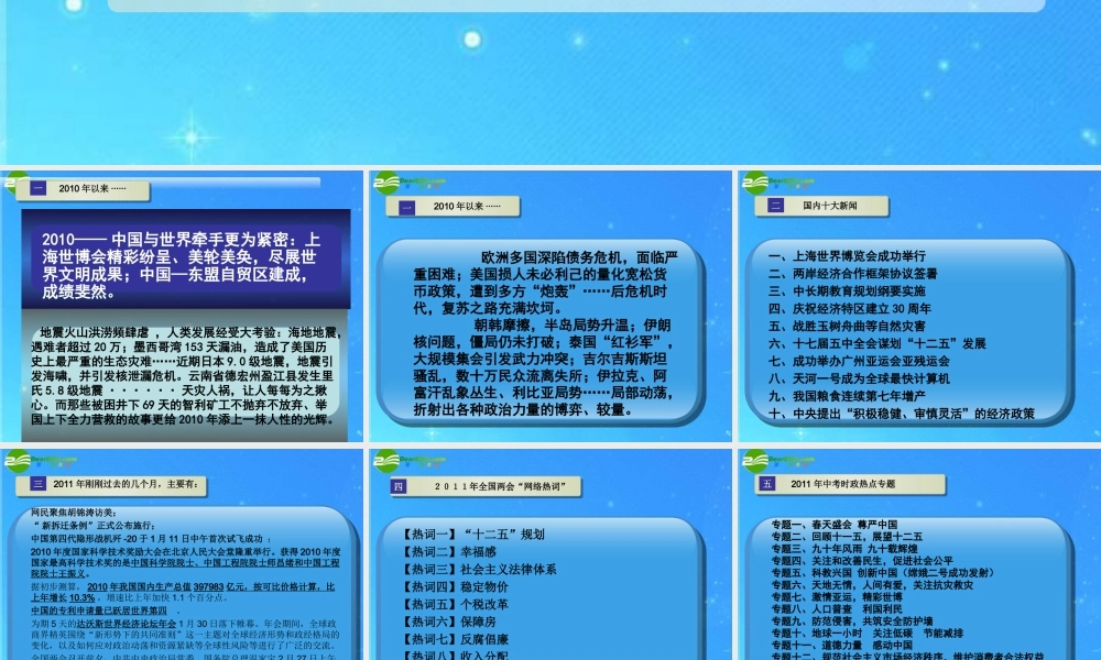 中考政治时事热点专题(中考研讨会) 课件