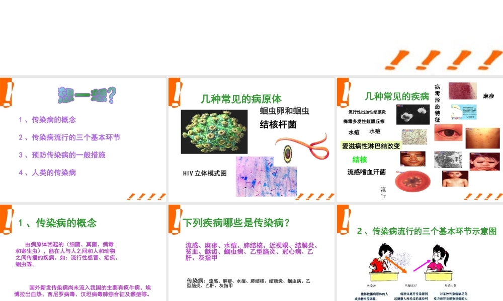 八年级生物上册 传染病及其预防3课件 人教新课标版 课件