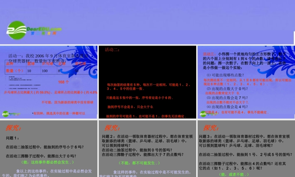 九年级数学上册 2511随机事件课件 人教新课标版 课件