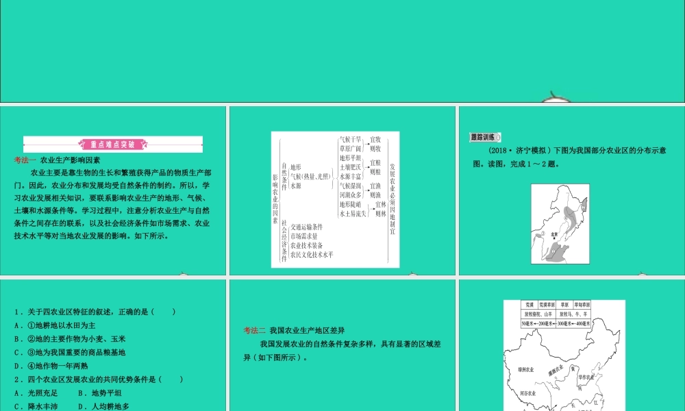 中考地理复习 八上 第四章 中国的经济发展(第2课时)课件
