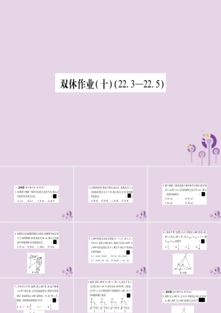 九年级数学上册 双休作业(10)作业课件 (新版)沪科版 课件
