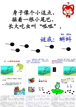 34《小蝌蚪找妈妈》课件