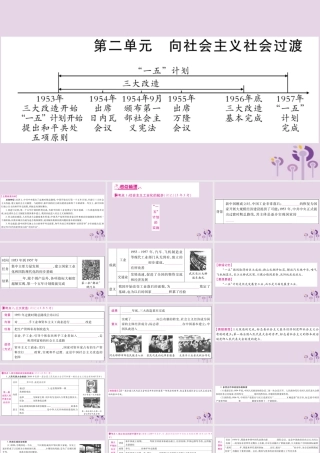 中考历史复习 第一篇 教材系统复习 第3板块 中国现代史 第2单元 向社会主义社会过渡(讲解)课件
