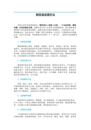 师应该反思什么