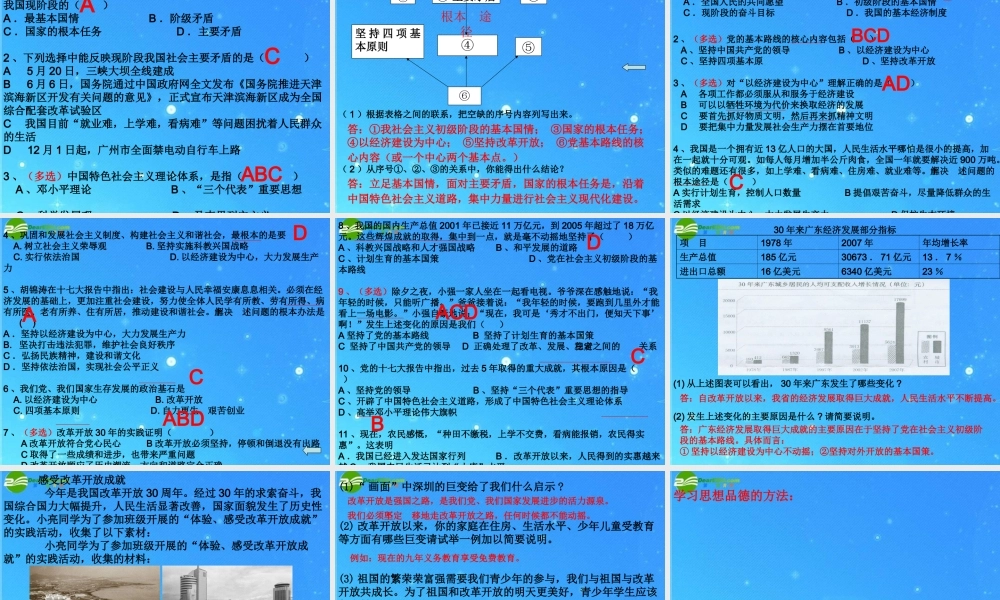 九年级政治 第3课复习课件 人教新课标版 课件