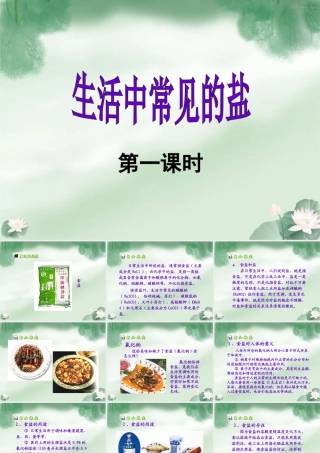 《生活中常见的盐》课件