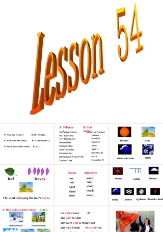 七年级英语Unit7 Days and months lesson54课件 冀教版 课件