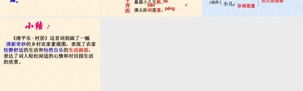 八年级语文下册(清平乐·村居)课件 语文版 课件