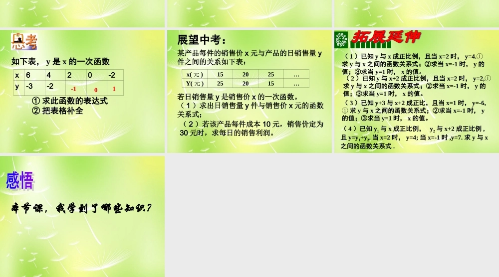 八年级数学上册 6.2 一次函数课件2 (新版)苏科版 课件