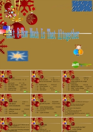 七年级英语下册 Unit8 How Much Is That Altogether课件 北京课改版 课件