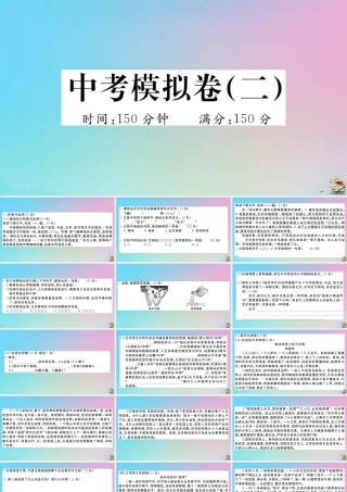 九年级语文上册 中考模拟卷(二)作业课件 新人教版 课件