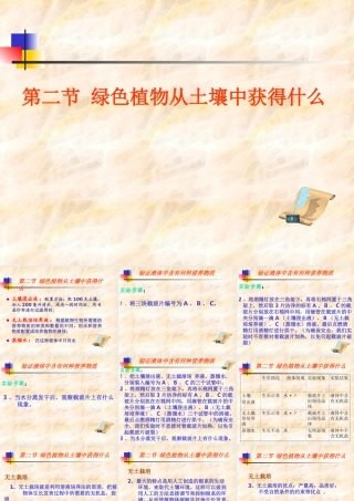 七年级生物上：第5章第2节 绿色植物从土壤中获得什么 课件苏科版 课件