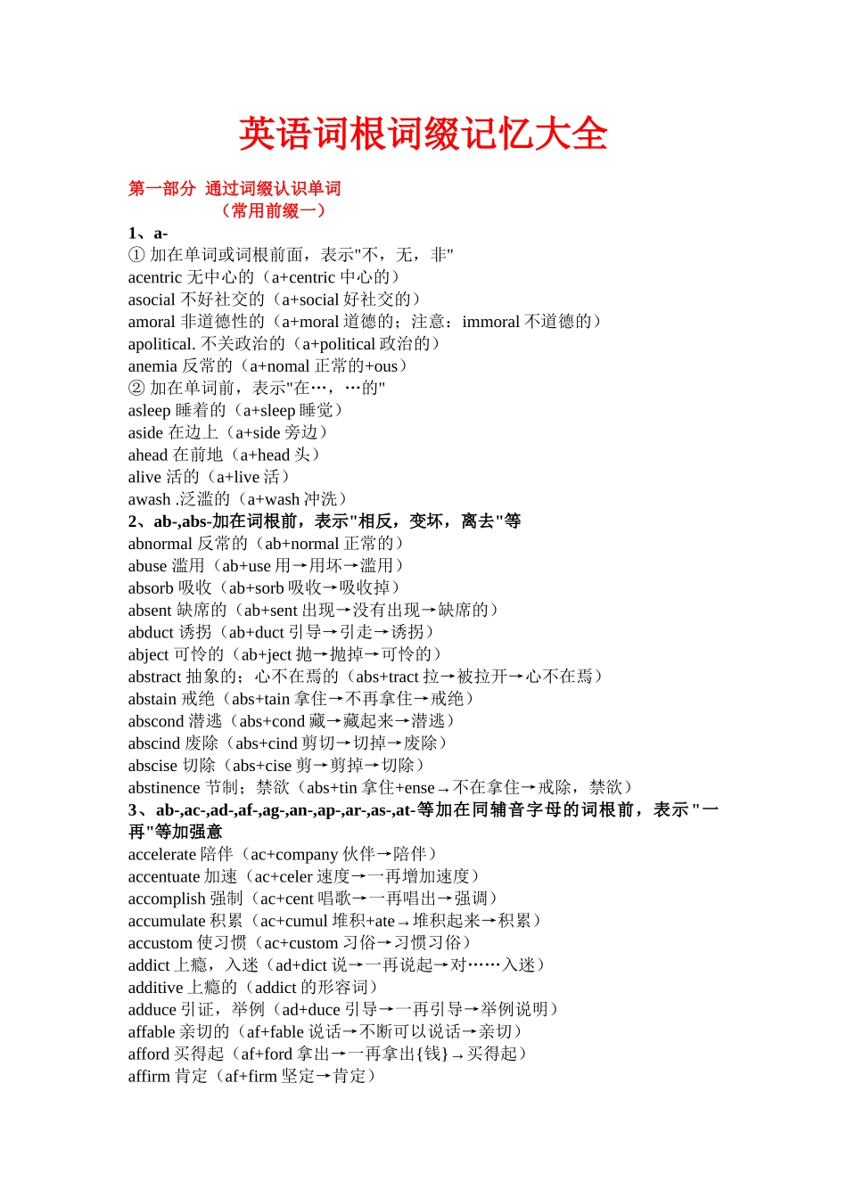 《英语词根词缀记忆大全》_第1页