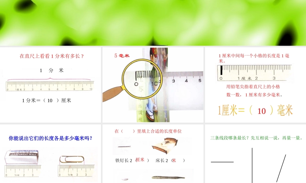 小学数学二年级《分米和毫米》课件